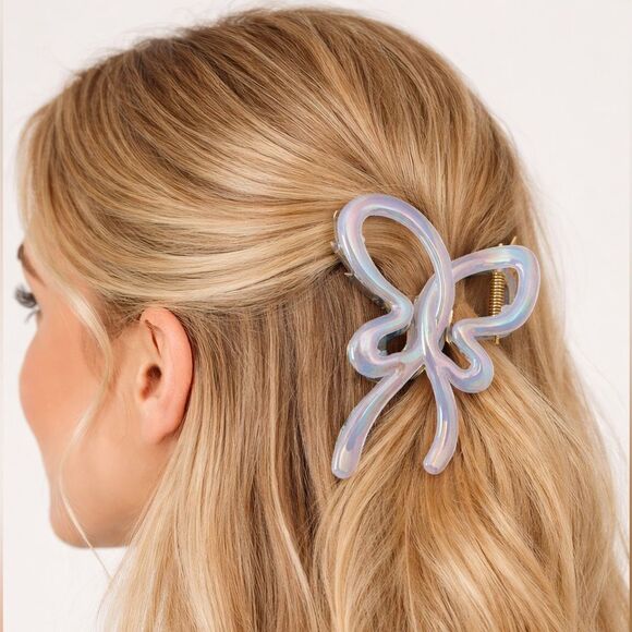 Accessories - Butterfly Hair Claw Clip - Large Acrylic Blue Hair Clip New